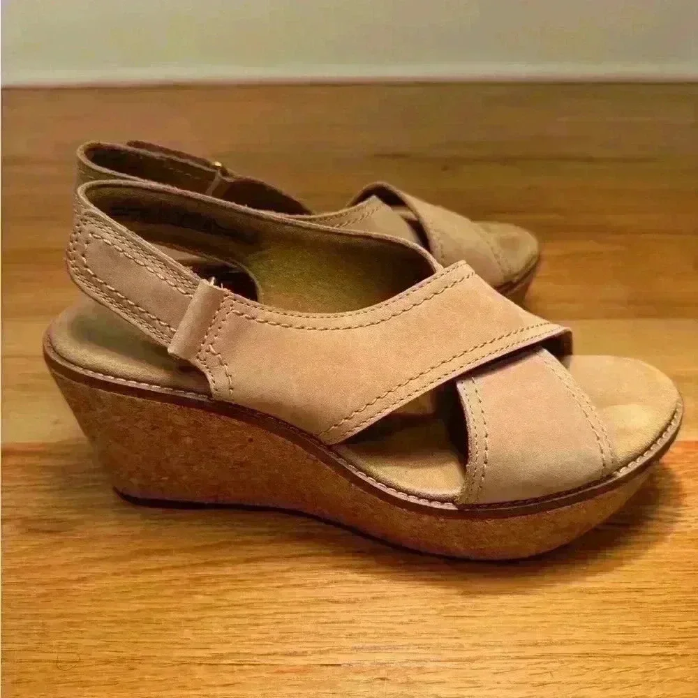 Clarks Artisan Aisley Tulip Wedge Sandals